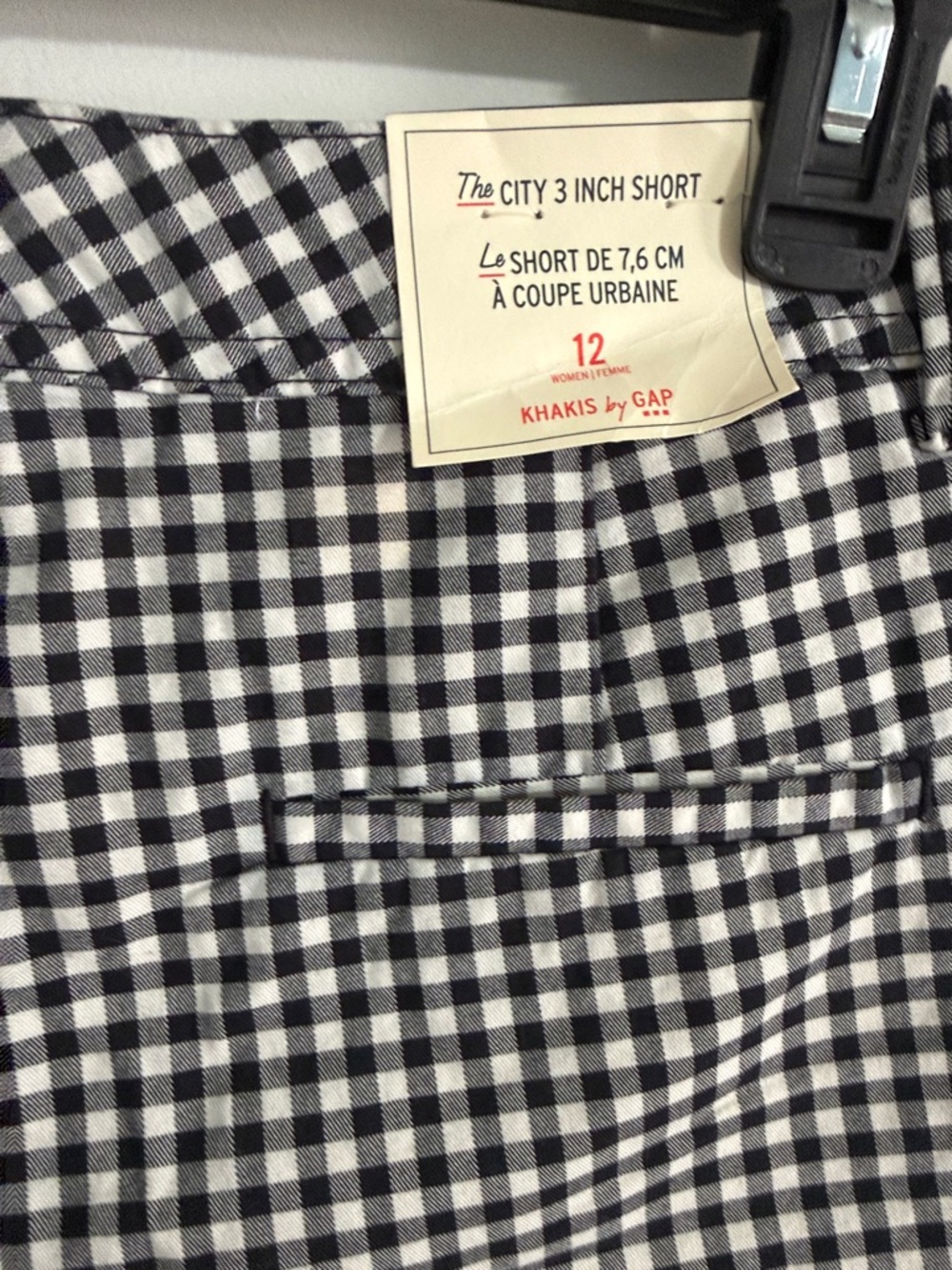 GAP Black and White Gingham Shorts - Picture 4 of 5